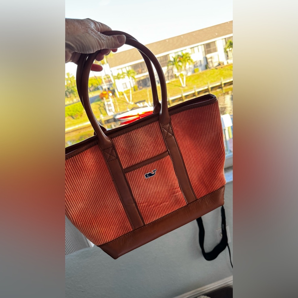 Vineyard Vines Coral Corduroy Tote - Picture 6 of 10